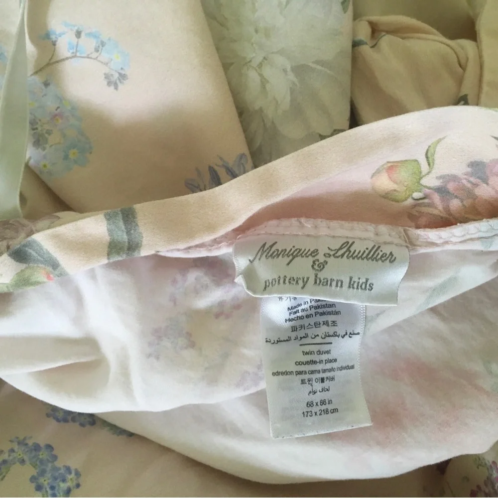 Monique Lhuillier for Pottery Barn Floral Bouquet Organic Duvet Cover